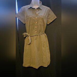Loft Size Small Olive Green Utility Dress